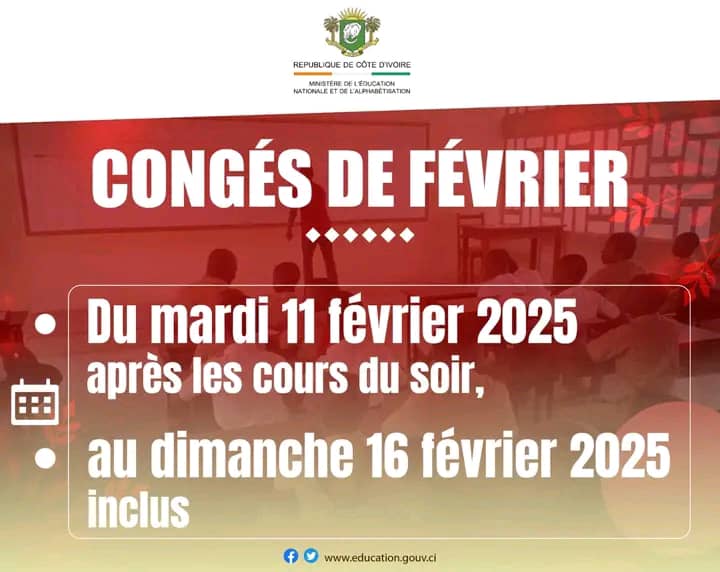 CONGES DE FEVRIER 2025