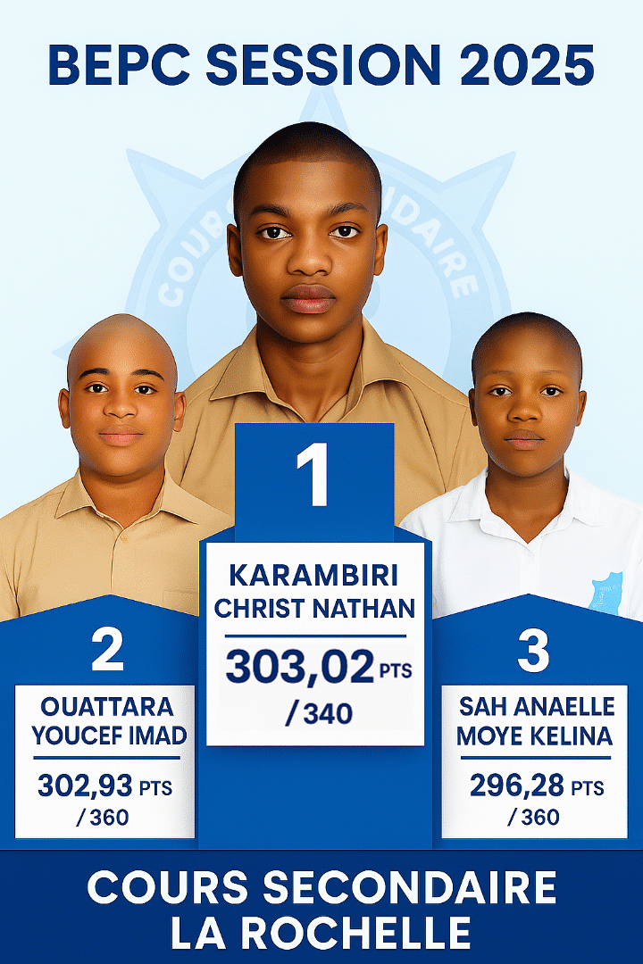 Top 3 La Rochelle – BEPC 2025 Top 3 La Rochelle – BEPC 2025